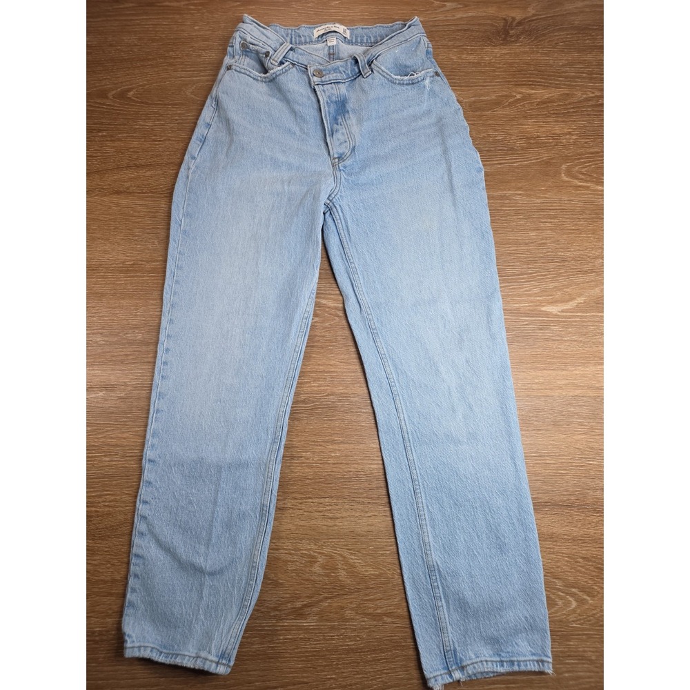 Abercrombie & Fitch The Dad Jeans Women 24 00S Curve Love High Rise Light Wash